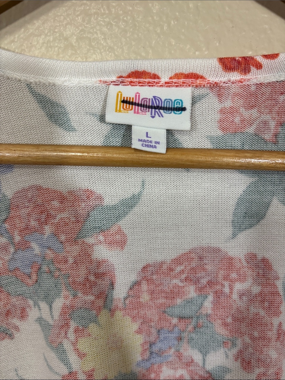 Lularoe Floral Print Caroline Cardigan Size L NEW - Picture 3 of 6